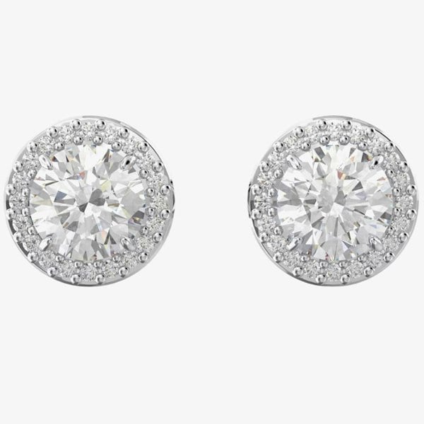 Swarovski Constella Silver Halo Stud Earrings 5636269