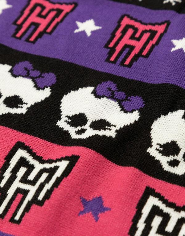 Monster High Womens Multicoloured Skull & Snowflake Fairisle Christmas Jumper