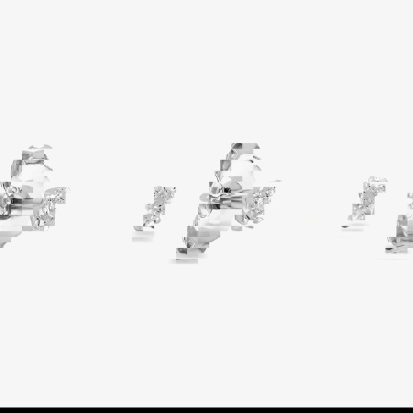 Starbright Silver 2mm Four Claw Cubic Zirconia Stud Earrings E2768(2M) 3A