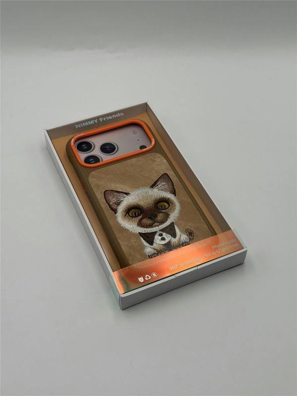 Nimmy Friends Nimmy Big Eye Cute Pet Siamese Cat Case with MagSafe for iPhone 17 Pro Max 6.9" Brown Orange - N-XDY-IP17-PRO-MAX-026