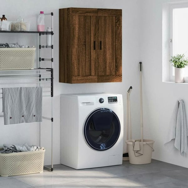 Berkfield Wall Mounted Cabinet Brown Oak 69.5x34x90 cm Engineered Wood