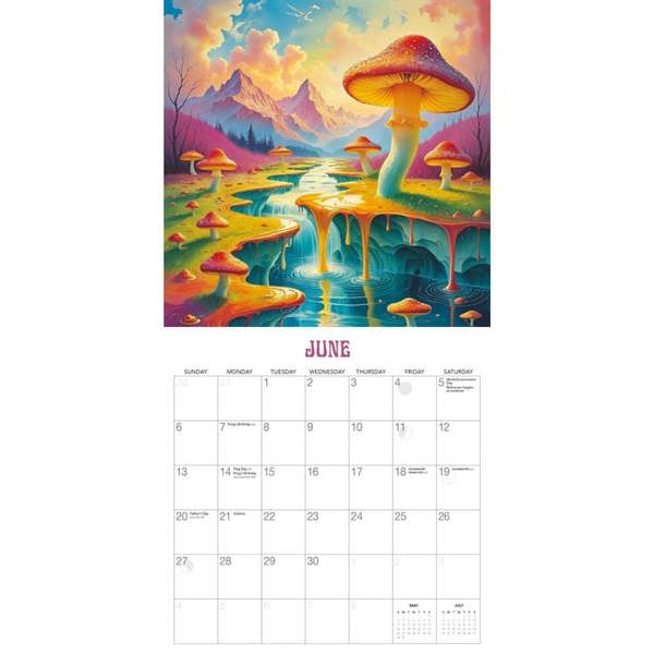 Trippy Shrooms Calendar 2027, Wall Calendars, Month To View, Natural World, Gift