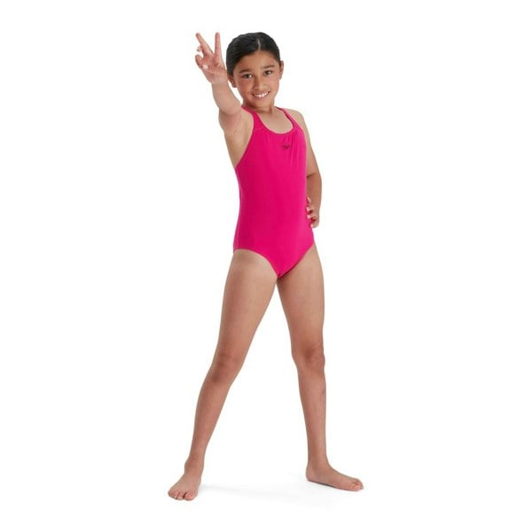 Speedo Girls Medalist Eco Endurance+ One Piece Swimsuit - Pink