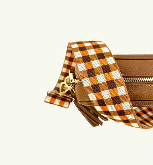 Apatchy Orange and Tan Checks Strap