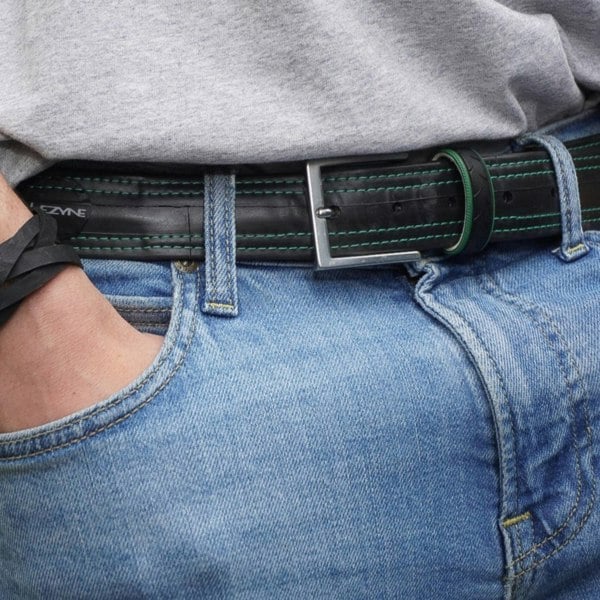 Recycled Bicycle Inner Tube Vegan Belt