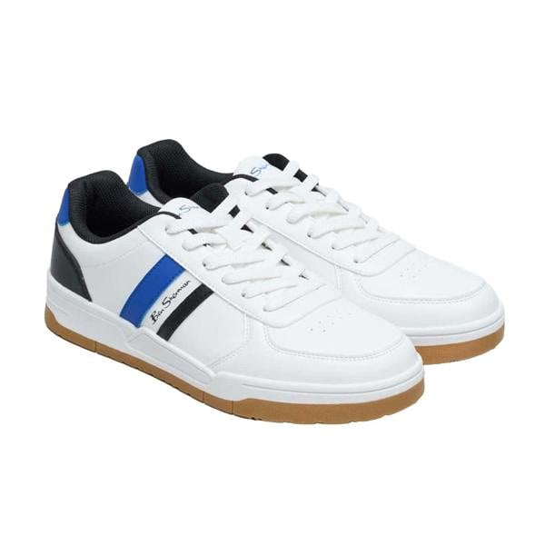 Ben Sherman Mens Curved Trainers - White/Blue