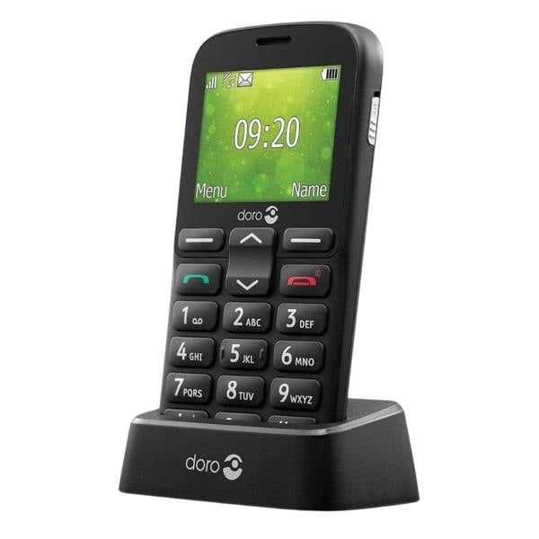 Doro 1380 2G Black Dual SIM Feature Phone with Large Buttons 