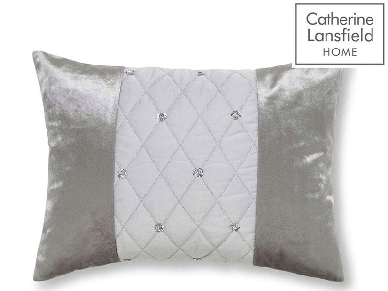 Catherine Lansfield Sequin Cluster Silver Filled Cushion