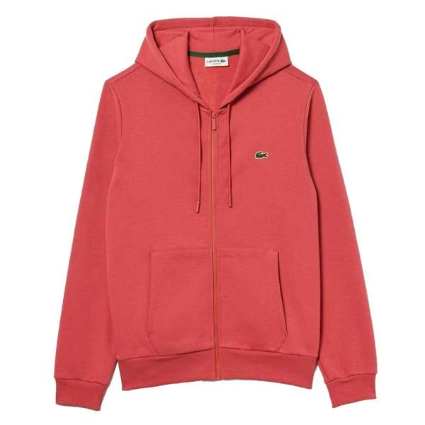 Lacoste Mens Fleece Full Zip Hoodie - Red