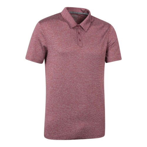 Mountain Warehouse Mens Agra Stripe Polo Shirt - Burgundy - XS - Burgundy - 80% Nylon/16% Polyester/4% Elastane
