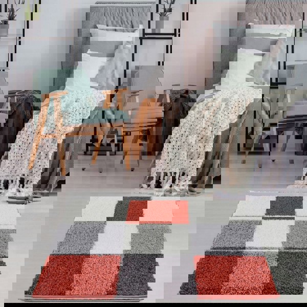 Geometric Design Thick Shaggy Area Rugs Terra