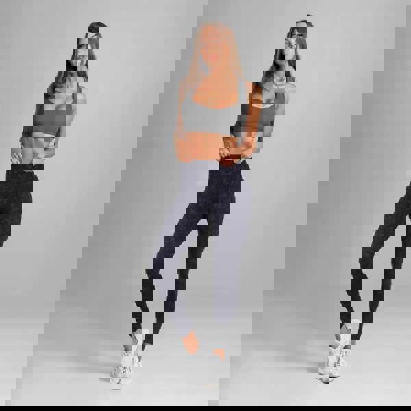 OOOOO Women's Workout Leggings Highwaist with Side Pockets & Camo Print, Grey