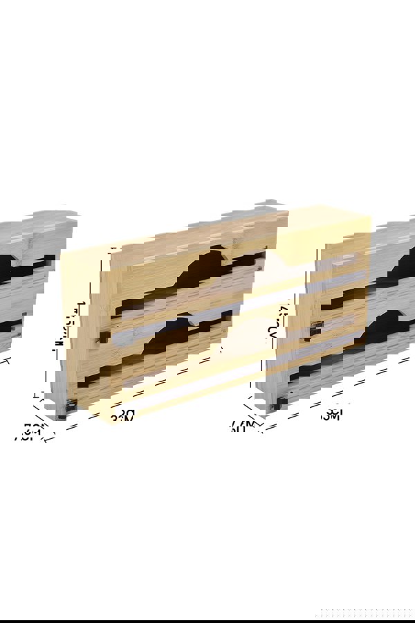 Living and Home 2-tier  Wall Mounted Bamboo Wrap Dispenser with Cutters