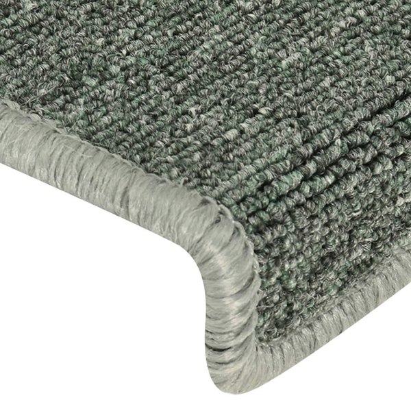 Berkfield Carpet Stair Treads 15 pcs 65x21x4 cm Green
