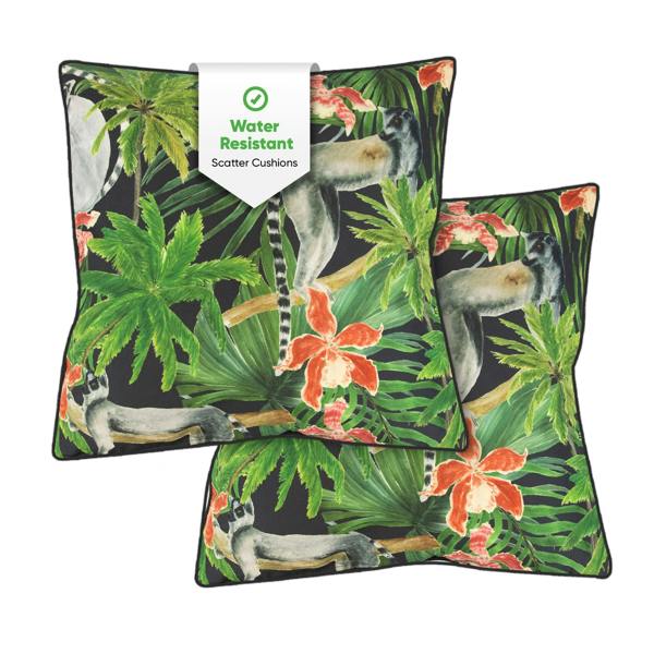 Gardenwize Pair of Outdoor Scatter Cushions – Lemur Design