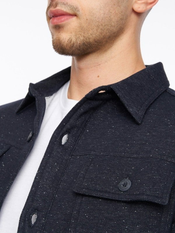 Crosshatch Dakari Fleece Overshirt Navy