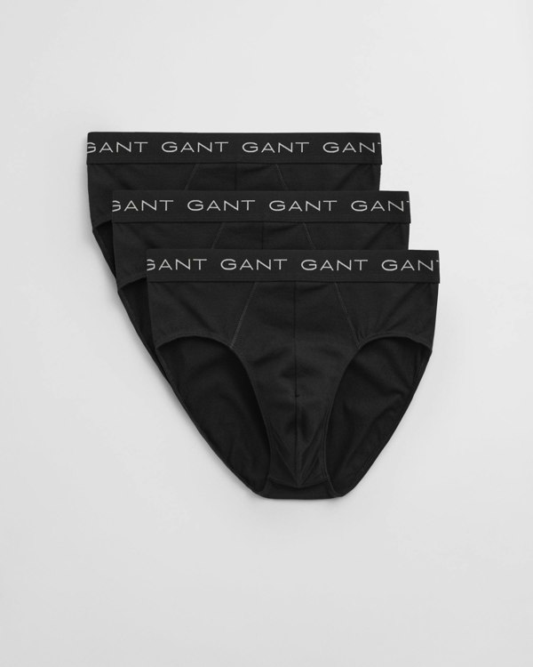 GANT 3-Pack Mens Logo Waistband Briefs - 5 Black