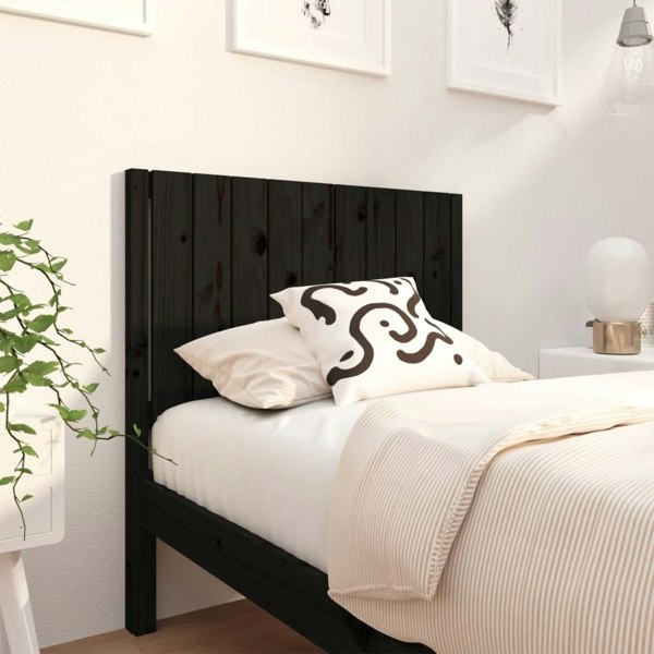 Berkfield Bed Headboard Black 95.5x4x100 cm Solid Wood Pine