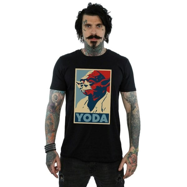 Star Wars Mens Yoda Poster T-Shirt - Black