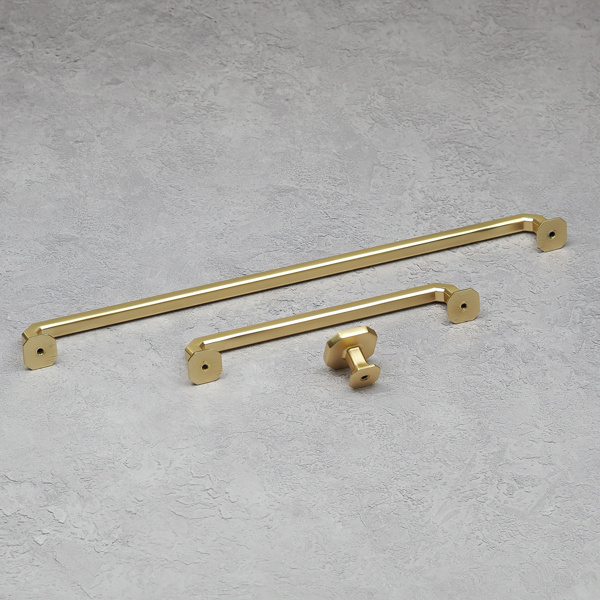 Handle & Home Satin Brass Octagonal Cabinet Handles & Coordinating Knob