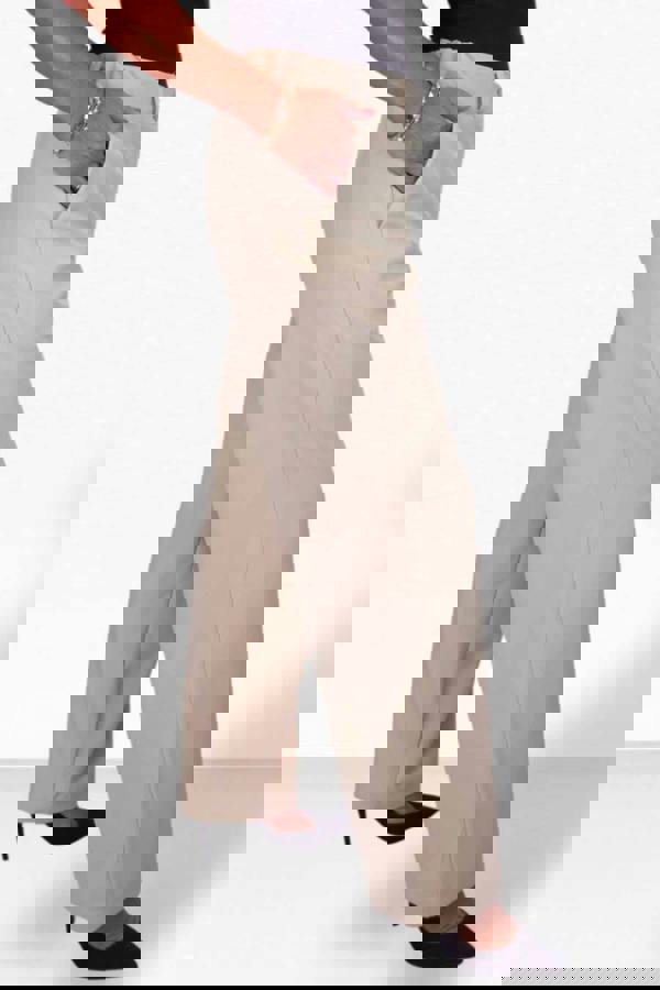 Paulo Due Women's Smart High Waist Wide Leg Trousers with Elastic Waist