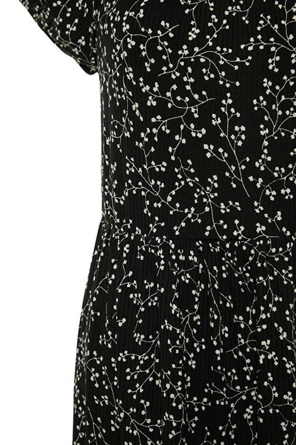 WOVCOR Floral Pattern A-line Maxi Knitted Plus Size Dress