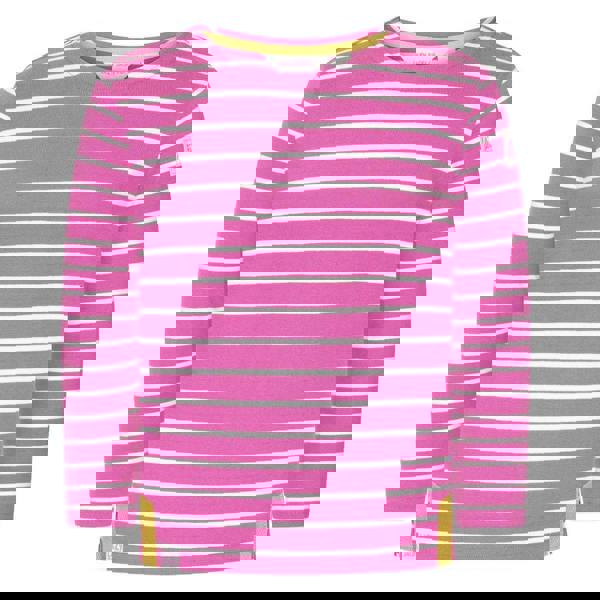 Lazy Jacks Girls Striped Breton Long-Sleeved T-Shirt - Raspberry