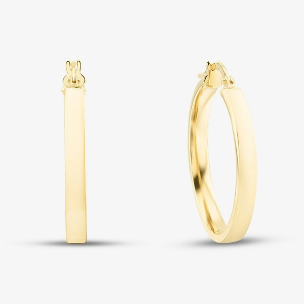 T. H. Baker 9ct Yellow Gold 23.5mm Rectangular-Tube Hoop Earrings 1.53.3699