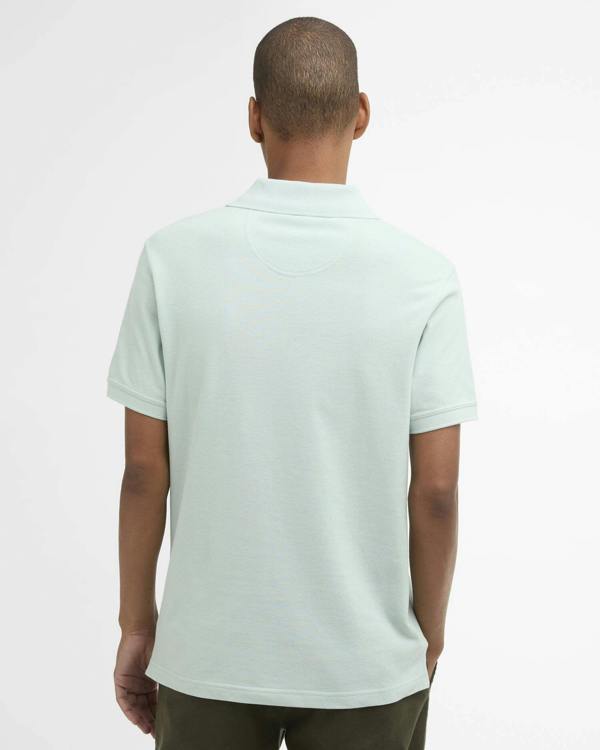Barbour Tartan Pique Polo Shirt - Mint Blue