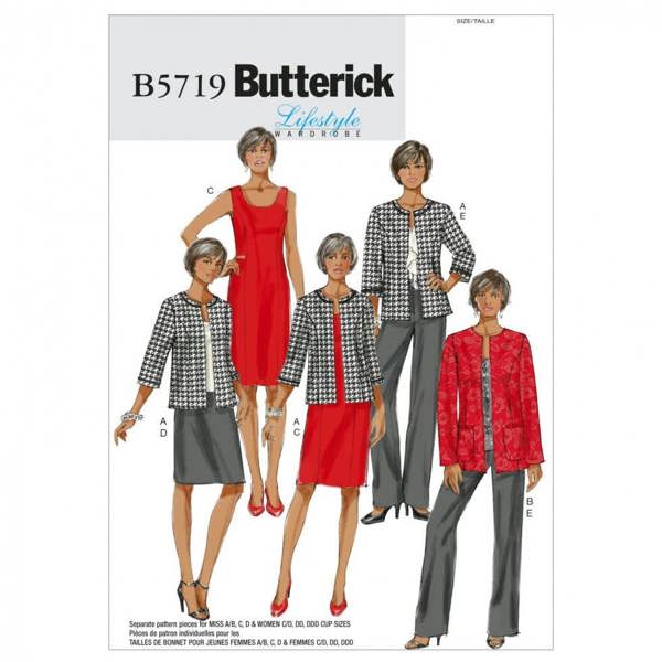 Butterick Sewing Pattern 5719, Dresses, Jackets, Trousers, Skirts, Suits for Women, 8-10-12-14-16 - Easy