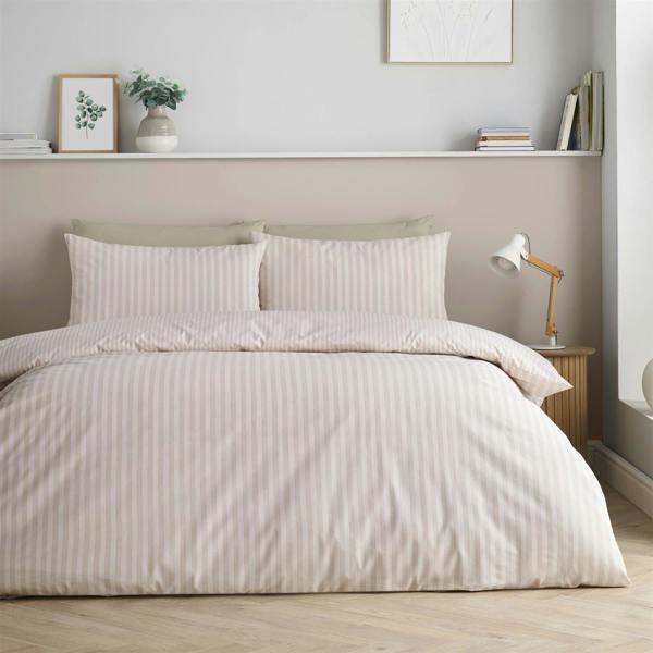 Epping Textured Stripe Natural Duvet Cover Set