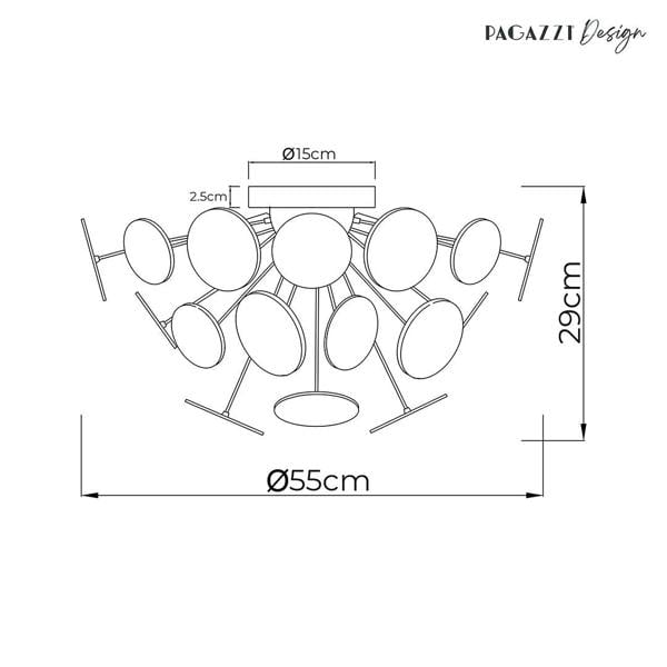Pagazzi Lighting Skye 55cm Sputnik  Semi-Flush Ceiling Light