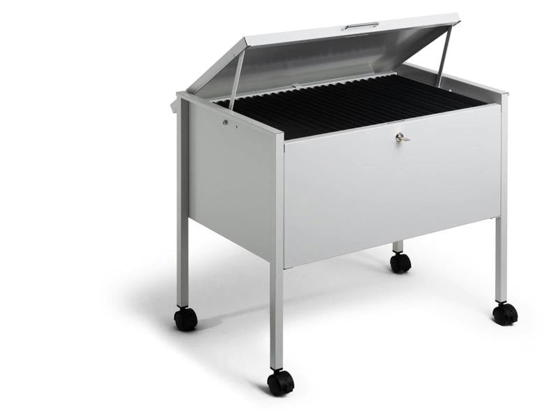 Durable ECO Locking Lid Suspension File Trolley | for 80 A4 Folders | Grey