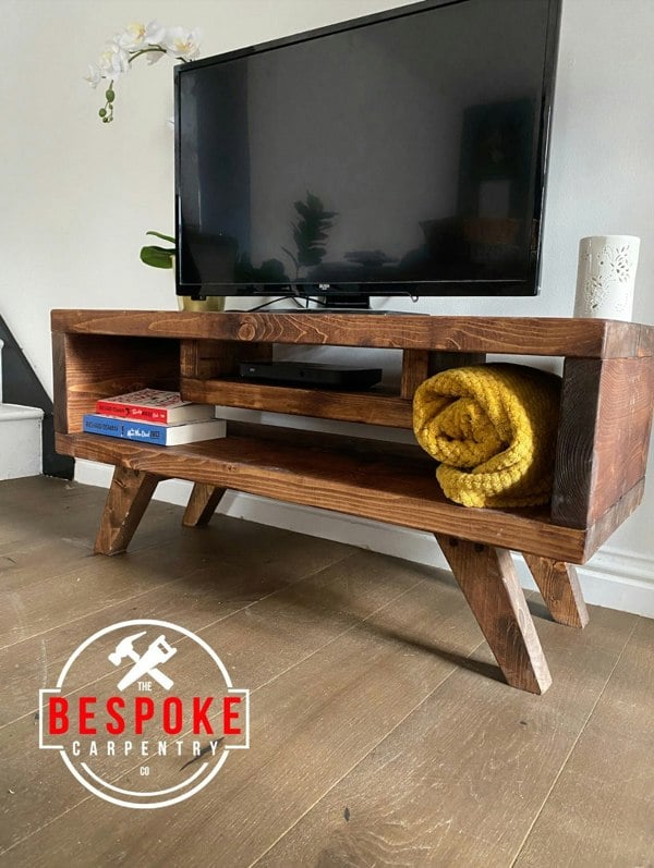 The Bespoke Carpentry Co TV Stand with Wooden Floating Shelf