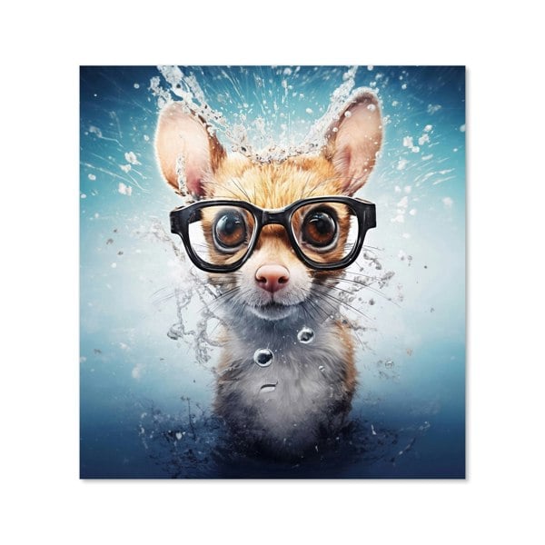 Warren Reed - Designer Splashart Mouse With Glasses Kitchen Splashback