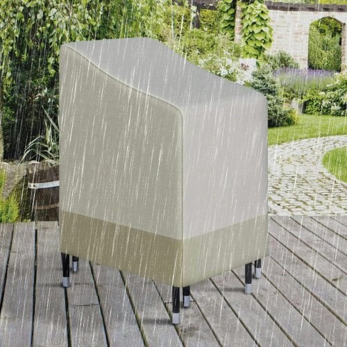 Bobobiy 600D Oxford Cloth Waterproof Furniture Cover Wicker Chairs Garden Patio Rattan Seat Outdoor Protector L70*W90*H115cm