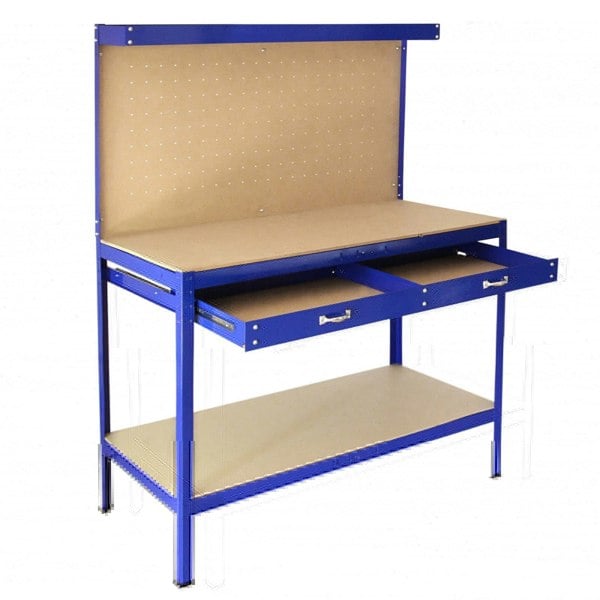 Monstershop Workbench with Pegboard and Drawer - Blue