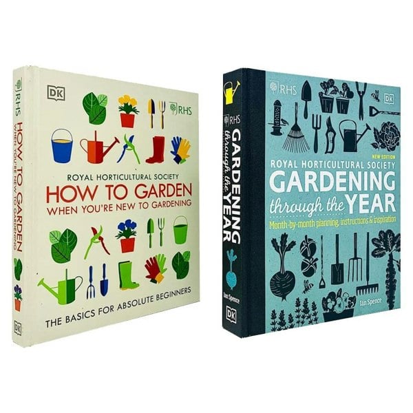 RHS How To Garden When You're New To Gardening & RHS Gardening Through the Year 2 Book Set