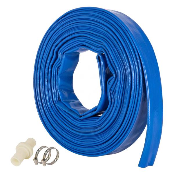 TradeRight Hose Pipe 1 Inch Reinforced PVC 20m for Home Pool Drainage Pump Blue