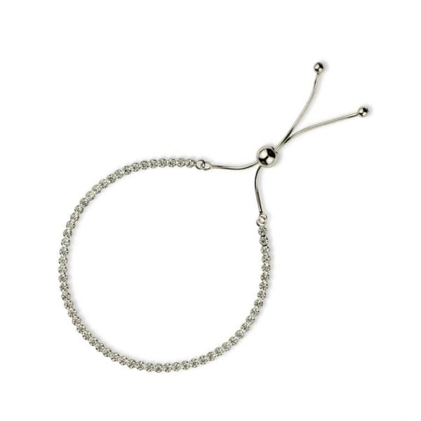 Spero London Sterling Silver Fine Tennis Bracelet Adjustable Sliding Claps