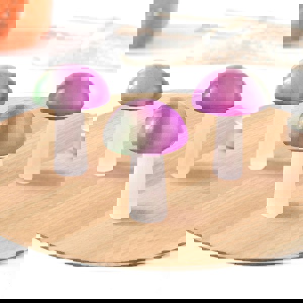 Myga Electroplated Selenite Mushroom (Green/Pink/Purple)