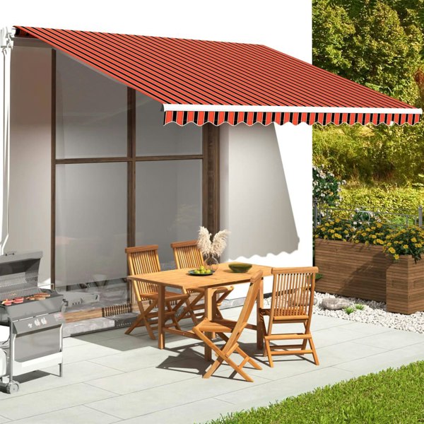 Berkfield Replacement Fabric for Awning Orange and Brown 4.5x3.5 m