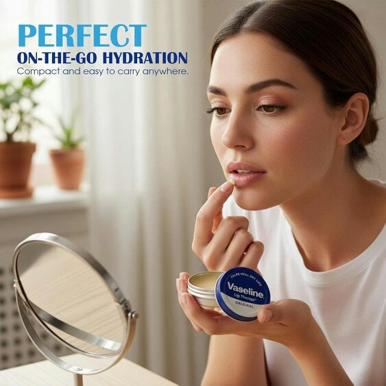 Vaseline Lip Therapy Original Lip Balm Tins 3 x 20g