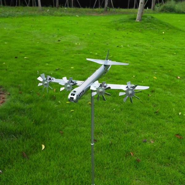 Leaper Airplane-Shaped Garden Windmill Decoration