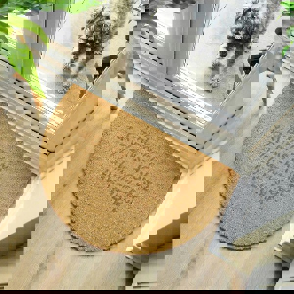 Personalised Memento Company Personalised Free Text Half Moon Indoor Doormat