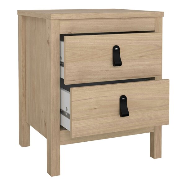 Wyld Haus Wildberry Bedroom Furniture Set - Bedside Table 2 Drawers + Chest 5 Drawers + 2 Door Wardrobe in Jackson Hickory Oak