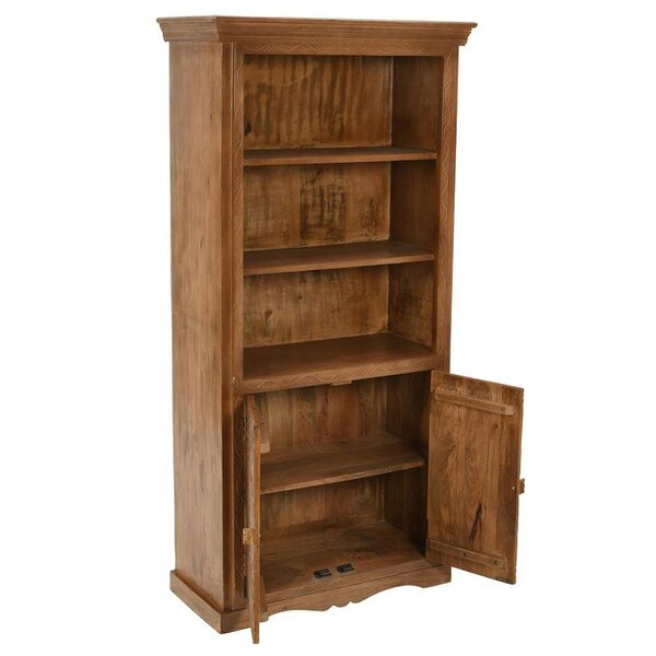 Wyld Haus Brighton Mango Wood Large Bookcase 3 Shelves and 2 Doors