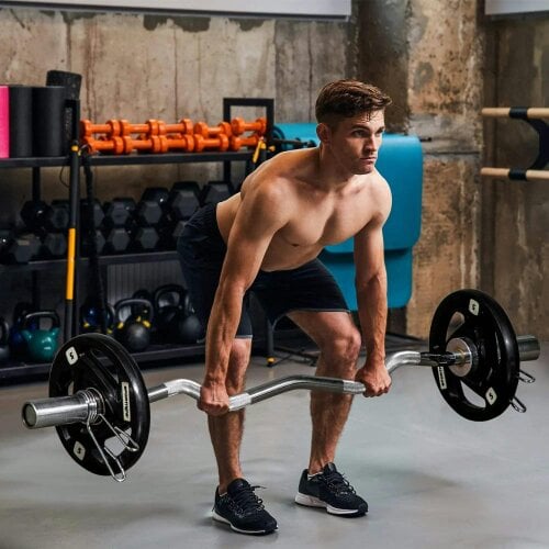 Bobobiy SPORTNOW Two 5kg Olympic Weight Plates, Tri-Grip Rubber-Coated Barbell Weights, with 5cm Holes, for Home, Gym, Office