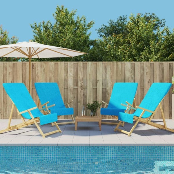 Berkfield Beach Towels 4 pcs Turquoise 60x135 cm Fabric 400 GSM