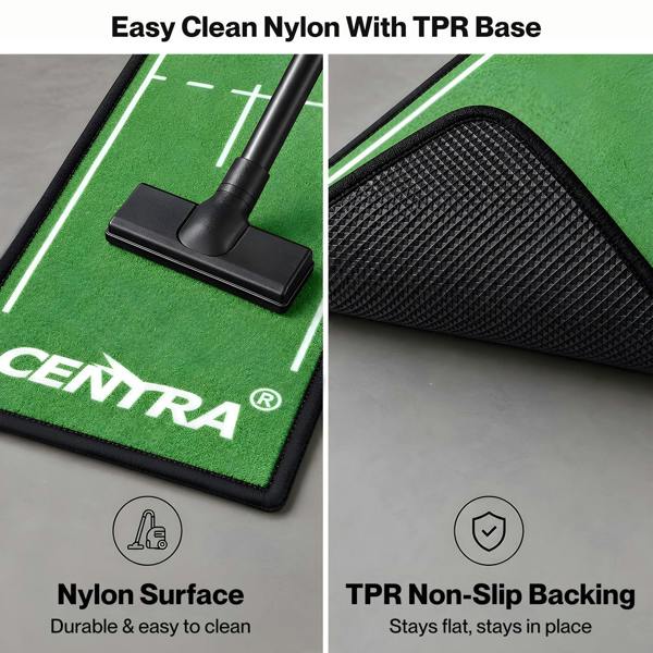 Centra Golf Putting Mat 250cm Nylon Surface 10-Speed Roll Indoor Outdoor Green